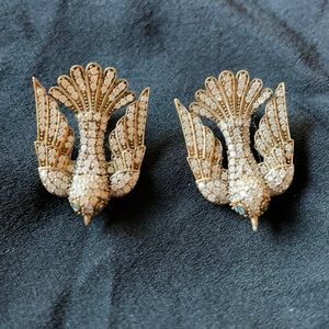 Rhinestone swallow earrings
